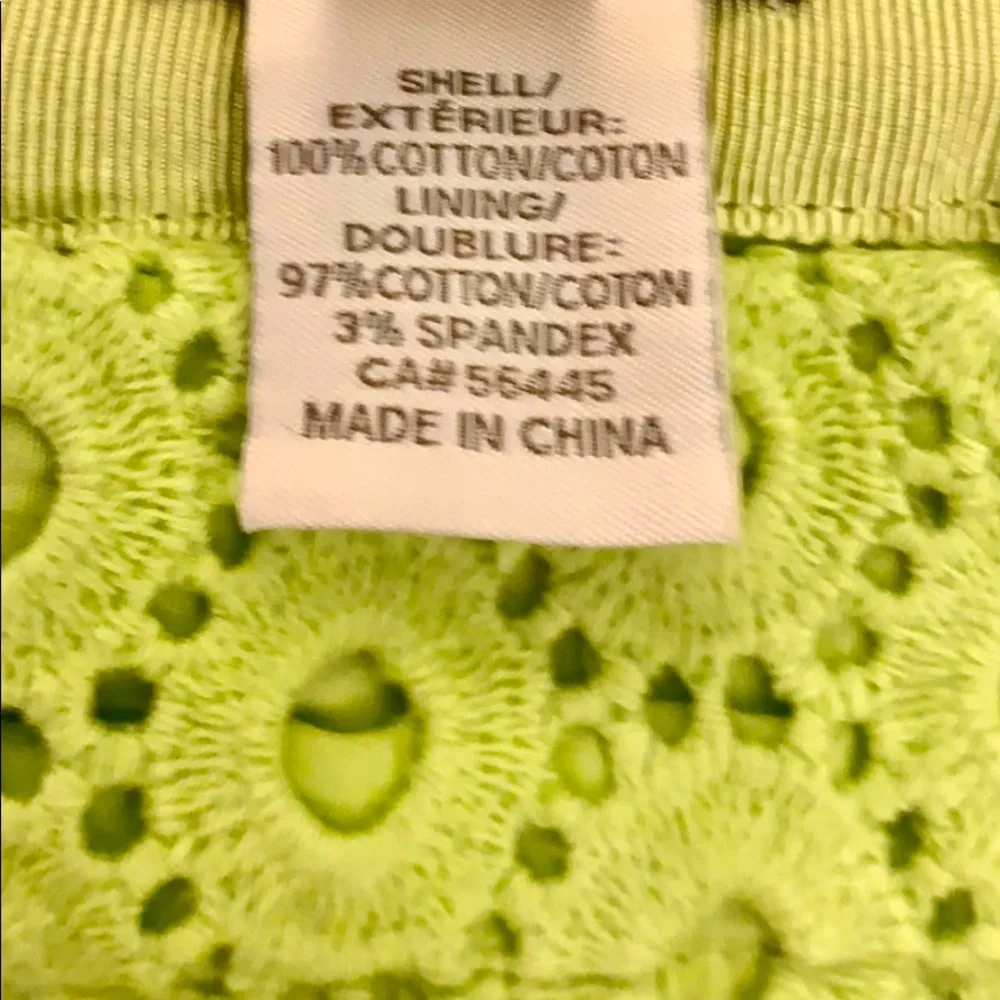 J. Crew Neon Lime Eyelet Pencil Skirt